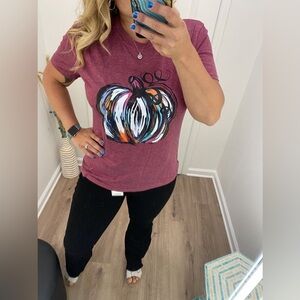 NWT purple pumpkin graphic tee size small